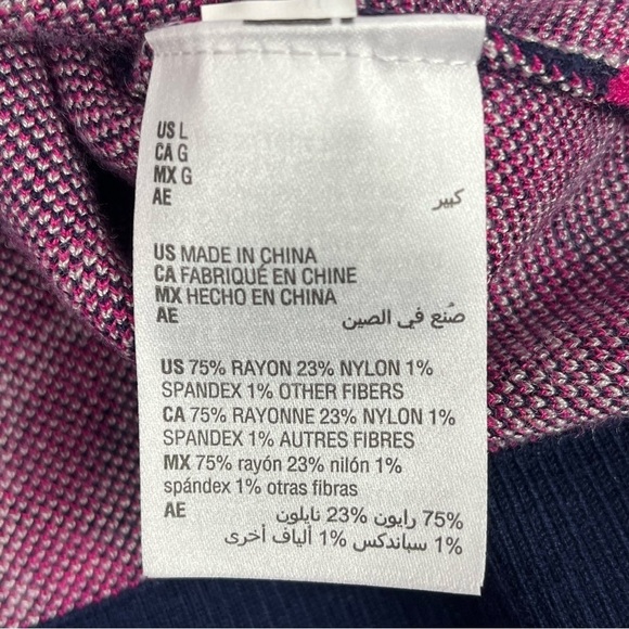 Charter Club Womens Long Cardigan Sweater Stretch Buttons Blue Pink Large - Picture 8 of 8